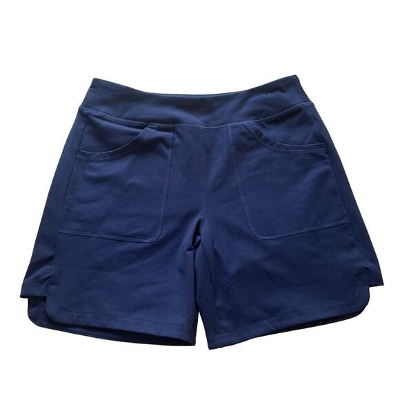 Lands End Womens Blue Navy Active Pocket Shorts  Small - Picture 1 of 5